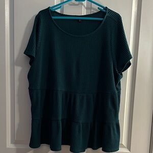Torrid Dark Green Textured Blouse
